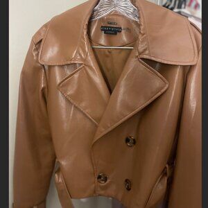 Alice + Olivia- Keith Faux Leather Cropped Jacket